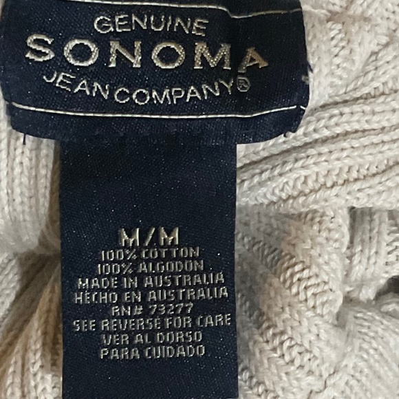 Sonoma Beige Turtleneck Sweater Size Medium - Picture 4 of 6